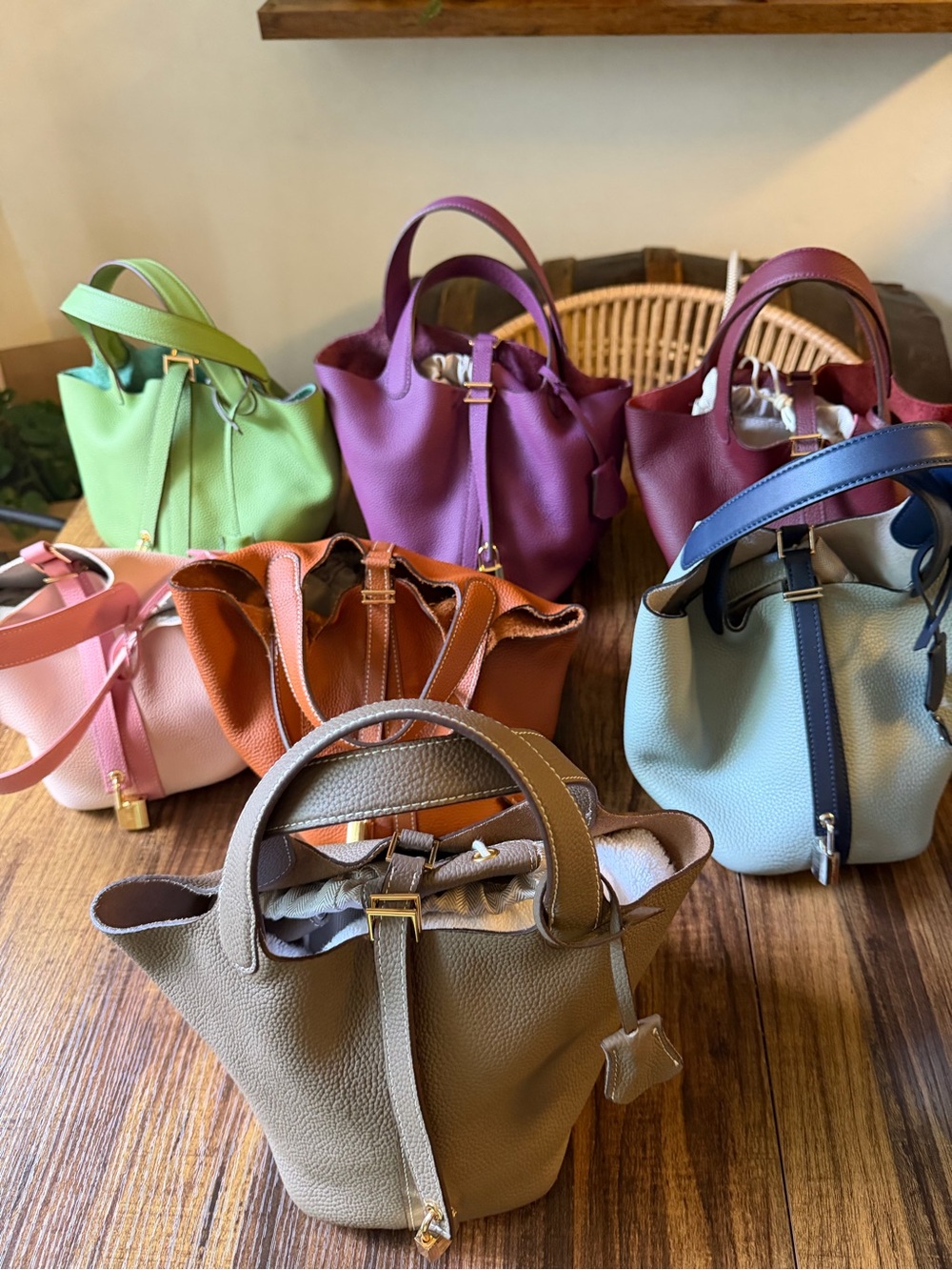 Lot of 7 Mini Handbags made with GENUINE Cowhide Leather